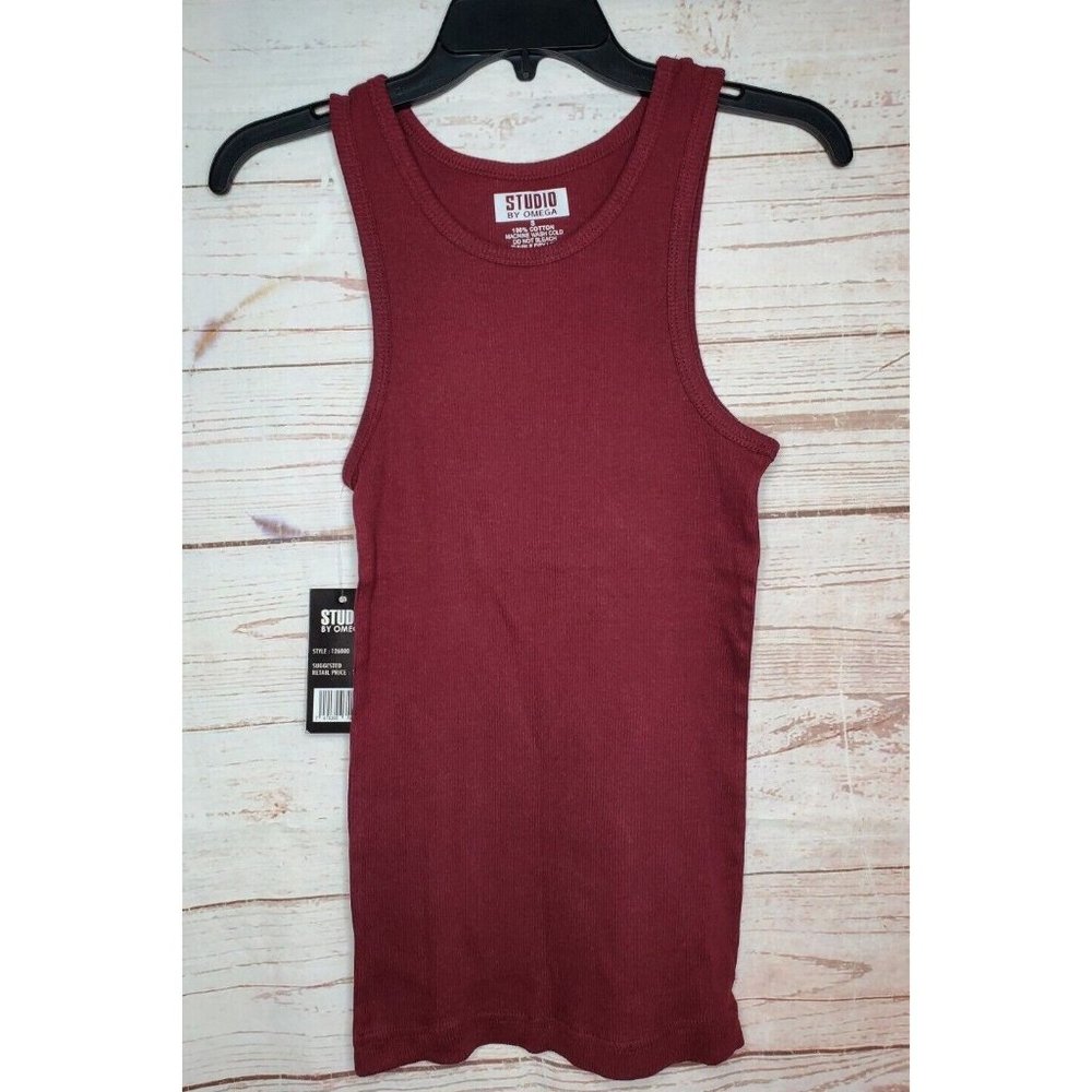 Rare Studio By Omega Burgundy Tank Top Small Men Top